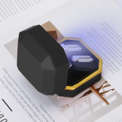 LED Velvet Jewelry Storage Box for Earrings & Necklaces - Black
