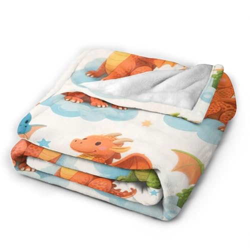 Viorise Dragon Blanket 50x40 Inch Cozy Fleece Throw for Dragon Lovers Gift
