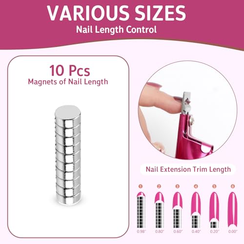 Hasakhi Acrylic Nail Clippers with Magnetic Sizers & Stainless Steel Blade