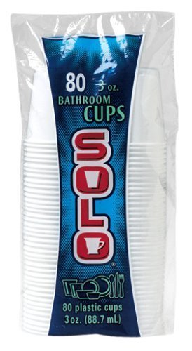 SOLO 3-Ounce Plastic Bathroom Cups - 80 Count Pack