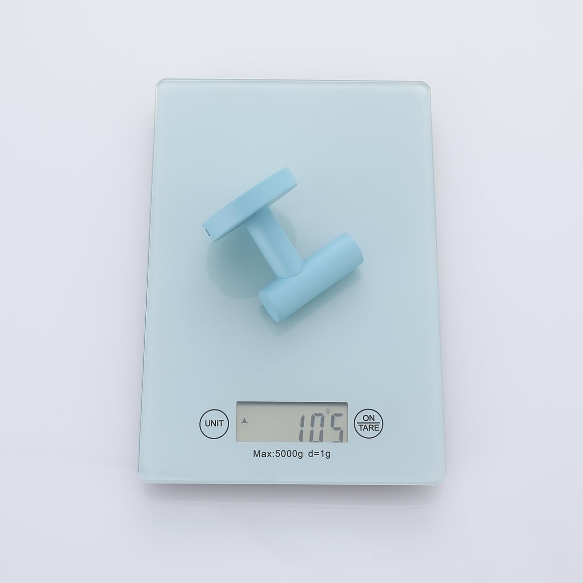 SEABEFORE Towel Hooks for Bathrooms,Clear Sky Blue Wall Mount Hooks SUS 304 Stainless Steel Coat Hook Robe Hook Towel Hook 2 Count for Kitchen,Bedroom (Drilling),SE96006-8CKB