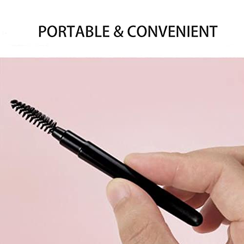 Ksvsonrvi 3-Piece Mini Makeup Brush Set with Caps, Portable Travel Eyebrow, Eyelash and Lip Brushes