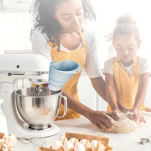 Silicone Flour Funnel for KitchenAid 5 Qt Mixer - Easy Clean & Foldable