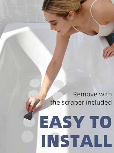 Secopad 12PCS Round Non-Slip Bathtub Stickers, Clear Anti-Slip Shower Treads