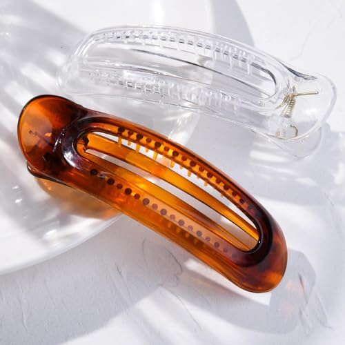 Aileam 6PCS Flat Claw Clips French Acrylic Hair Barrette Set