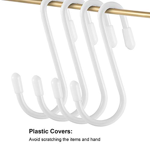Hotop 2.4 Inch Heavy Duty S Hooks - 36 Piece White Metal Hanging Utility Set
