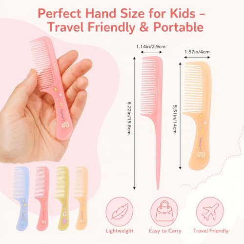 LUSTRIB 8Pcs Baby Hair Comb Set Cute Bear Toddler Grooming Kit