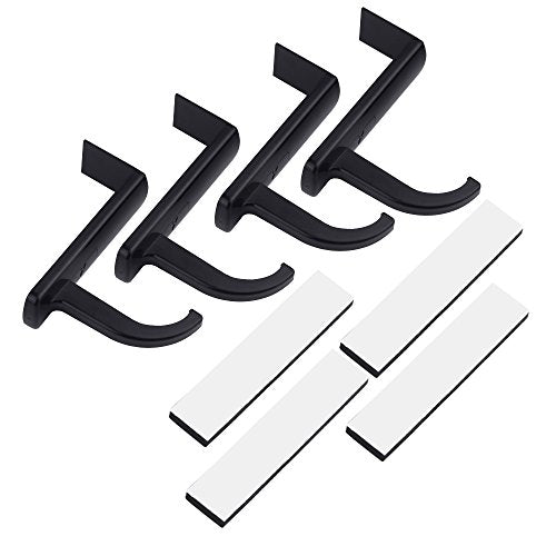 Mudder Adhesive Headphone Hanger Hook for Monitor - 4 Pack, Black