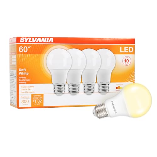Sylvania LED Light Bulb 60W Equivalent - Soft White, 4 Count, 800 Lumens