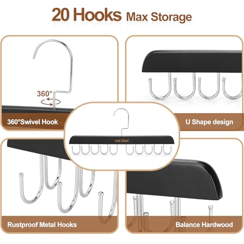 20-Pack Black Bra & Tank Top Hangers for Closet Space Saving - Foldable