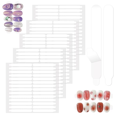 Double Sided Nail Tape Clear Adhesive Strips for Display 140 Pcs