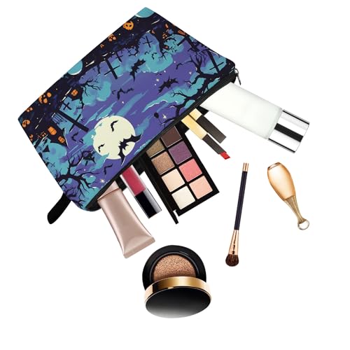 Halloween Pumpkin Print Small Cosmetic Bag Toiletry Makeup Pouch