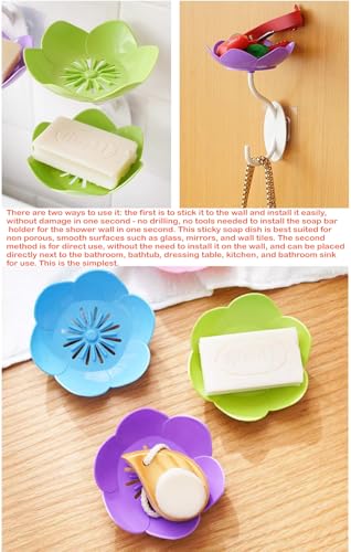 Elegant Lotus Soap Holder - Adhesive Shower Dish, D-Pink