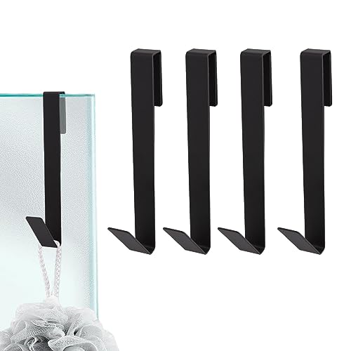 7 Inch Stainless Steel Shower Door Hooks - No Drill Towel Hooks, 4 Pack