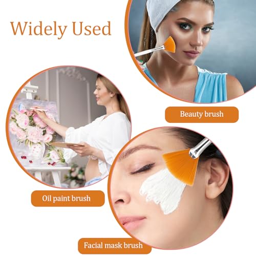 Giantree 4 Pcs Soft Facial Fan Mask Brushes - Makeup Applicator Tool Set