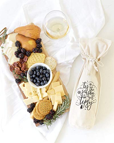 Tis the Season to Get Tipsy Christmas Wine Bag - Holiday Bottle Cover & Gift Bag