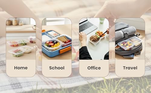 Blacksof 20-Pack Reusable Snack Containers, 2-Compartment Leakproof Boxes
