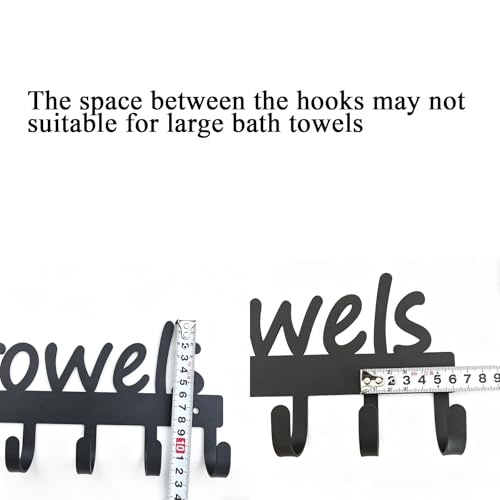 GreatMH 9-Hook Black Pool Towel Rack for Outdoor and Bathroom Storage