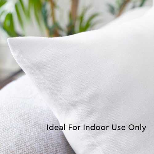 Encasa XO 18x18 Cotton Throw Pillow Covers (Pack of 2) - White