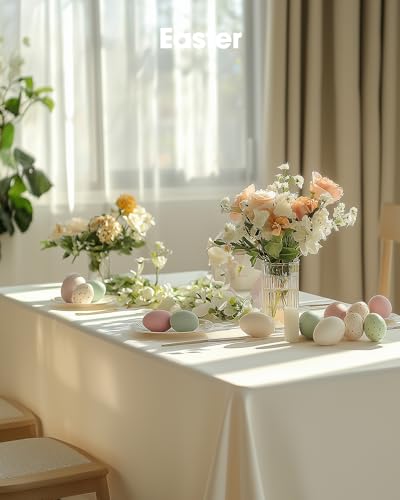 Pureegg Disposable Plastic Tablecloths - 8 Pack, 54x108 Inch, Beige