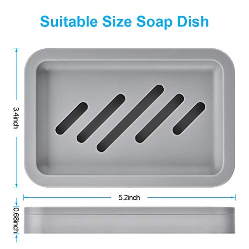 OstWony 2PCS Draining Soap Dishes with Water Tray - Kitchen & Bathroom