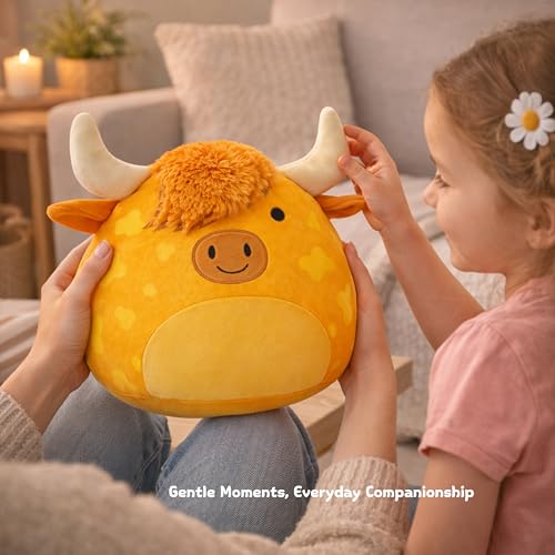 Highland Cow Plush Toy - Soft Cuddly Pillow for Kids & Collectors