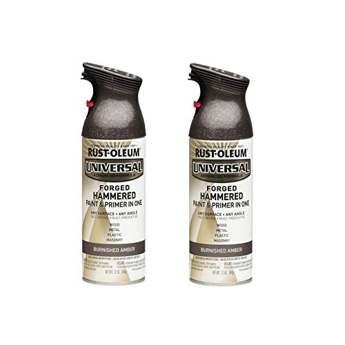 Rust-Oleum Universal Hammered Spray Paint, Burnished Amber, 12 oz, 2 Pack