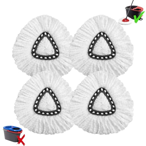 4 Pack Microfiber Mop Head Replacements for O-Cedar Mop Systems