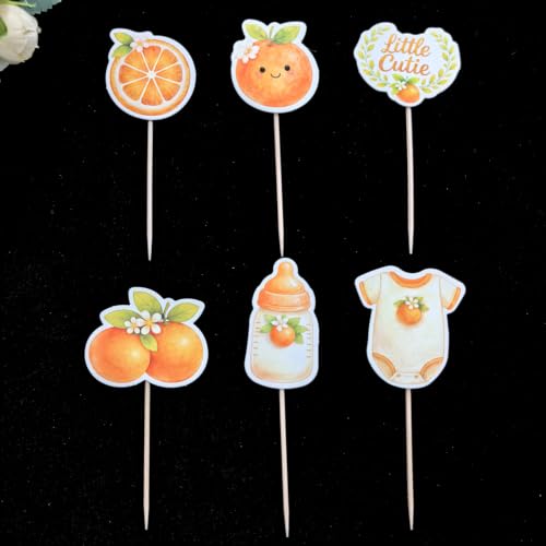 ALISSAR 36 Pcs Baby Shower Cupcake Toppers - Little Cutie Theme