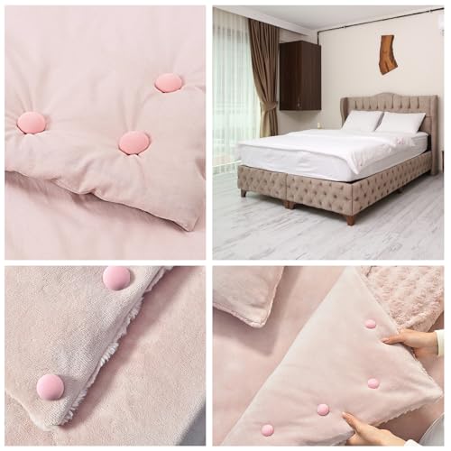 16Pcs Duvet Clips Bedding Holders - Mushroom Fasteners in 4 Colors