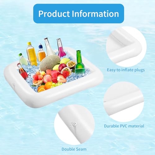 Inflatable Ice Serving Buffet Bar - 23.6-Inch Portable Cooler Tray (Size S)
