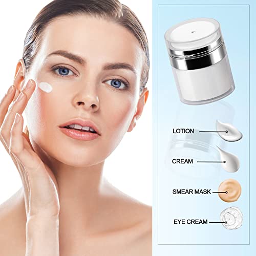 Mluchee Airless Pump Jar 0.5 Oz Travel Cream and Lotion Dispenser