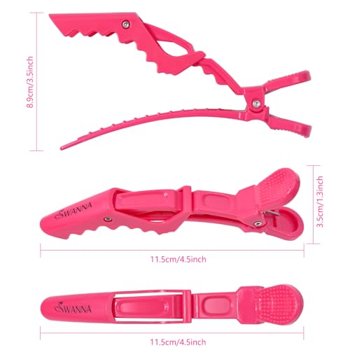 SWANNA Professional Alligator Hair Clips for Styling - 7 Pack No Slip