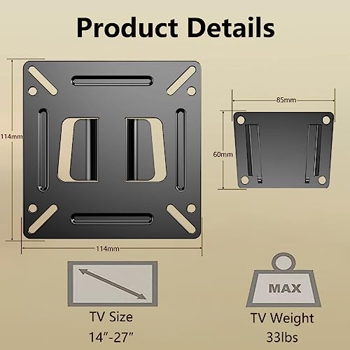 Nuyoah 2 Pack RV TV Wall Mount Bracket for 14-27 Inch Screens