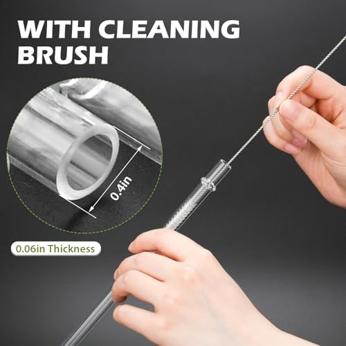 Ullnosoo 9-Inch Reusable Straws Set for YETI Tumblers - 4 Pcs with Cleaning Brushes