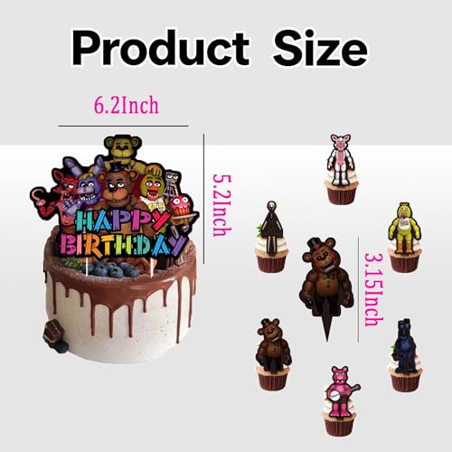 Five Nights at Freddy's Birthday Cake Toppers Set - 25 Pcs Decorations