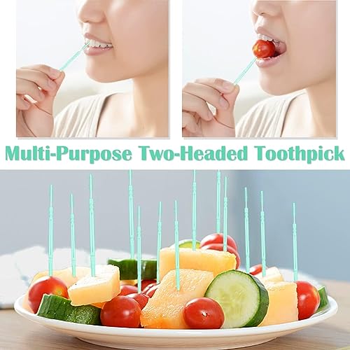 Dual-Sided Disposable Dental Toothpicks with Bristles 80 Count