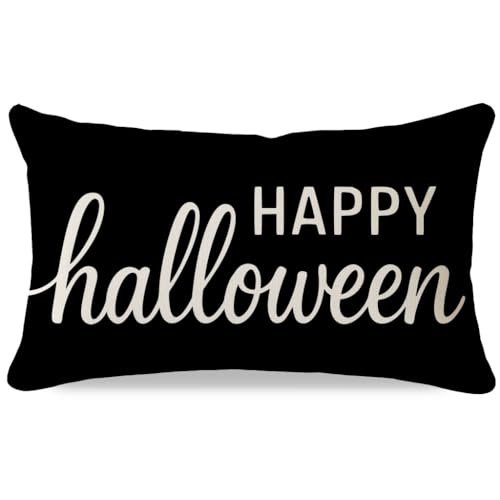 PANDICORN Halloween Pillow Cover 12x20 Inch - Gothic Decorative Cushion for Home