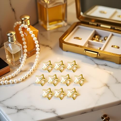 10 Pcs Gold Star Hair Clips Metal Snap Barrettes Hair Accessories