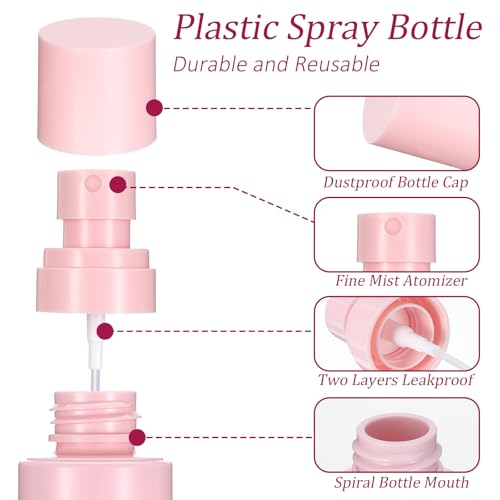 3Pcs Small Travel Spray Bottle Set Refillable Empty Fine Mist Atomizer