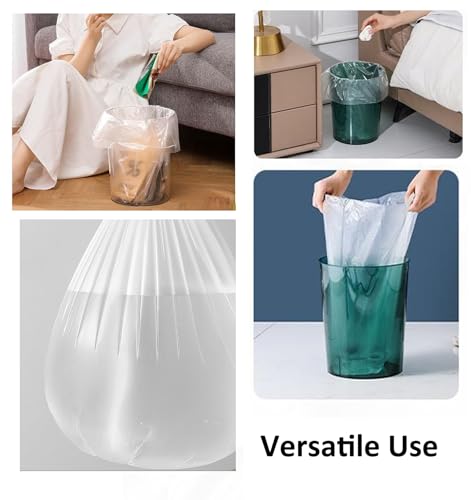 2 Gallon Clear Trash Bags - Thick & Unscented Garbage Bags, 100 Count