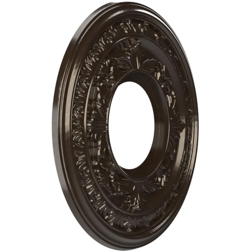 Ekena Millwork Baltimore 10-Inch PVC Ceiling Medallion, Metallic Rustic Mist