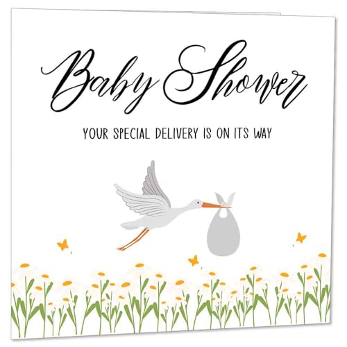 Purple Fox Baby Shower Card - Eco-Friendly Greeting 145mm