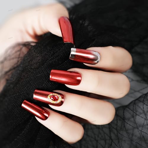 Furimuk Red Chrome Nail Powder Mirror Effect Metallic Pigment Dust