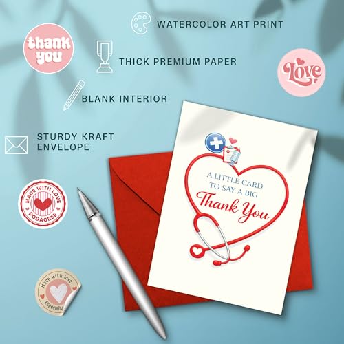 Nurse Appreciation Card - Cute Stethoscope Heart Design