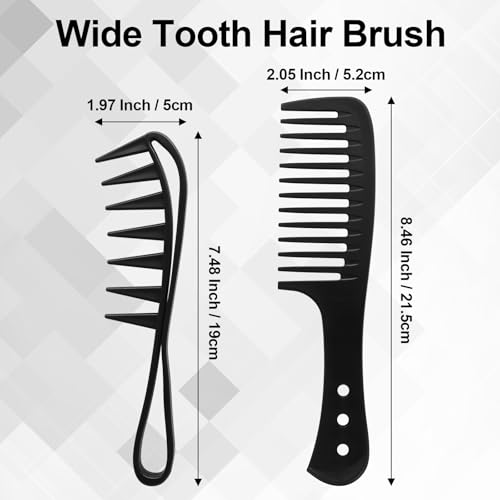 Qjaiune Wide Tooth Hair Comb Set 2-Pack for Curly Hair and Beard Grooming