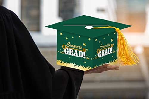 Green Graduation Card Box Holder with Tassel - Congrats Grad Decor