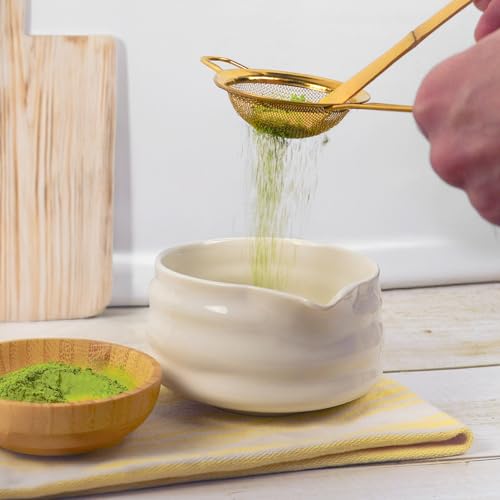 BlendWell Gold Fine Mesh Sifter - Stainless Steel Strainer for Matcha & Flour