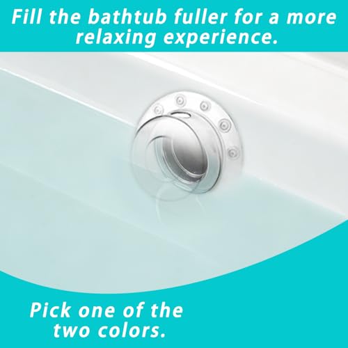 6.1 Inch Bathtub Overflow Drain Cover Plug - 2 Pack Transparent PVC
