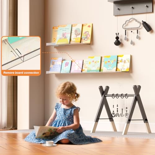 Clear Acrylic Floating Shelves - No Drill Wall Organizer (3 Pack)